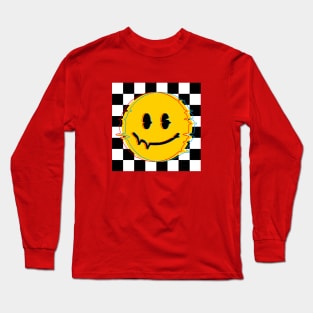 70s Vintage Smiley Glitch Long Sleeve T-Shirt